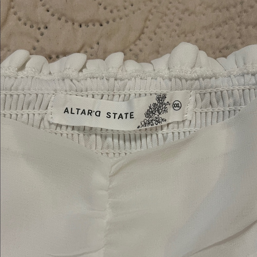 Altar'd State White Puff Sleeve Mini Dress - Picture 2 of 12